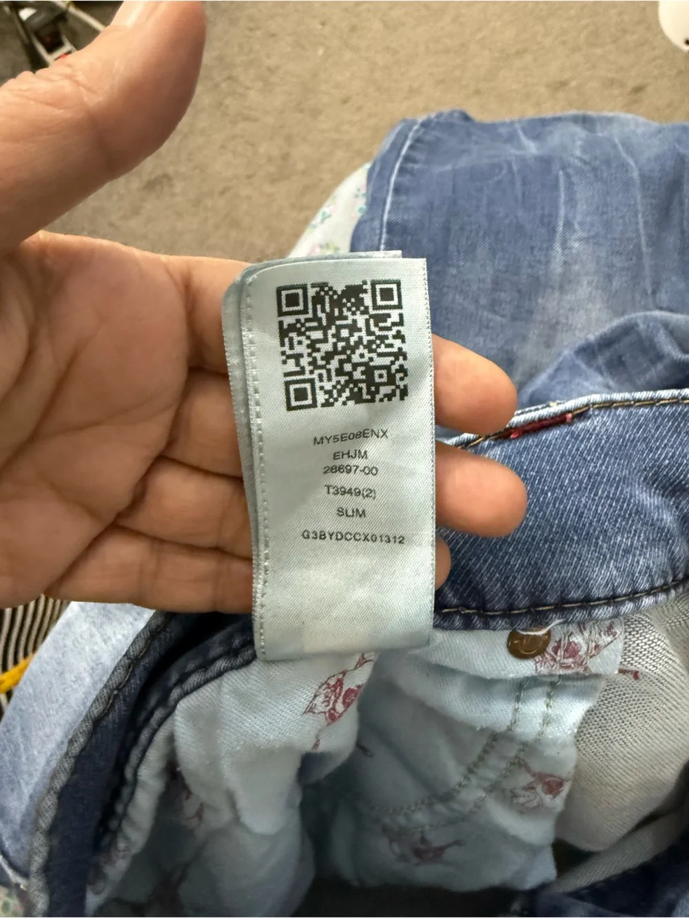 True religion, big Ricky flap, slim, men’s blue denim jeans 38